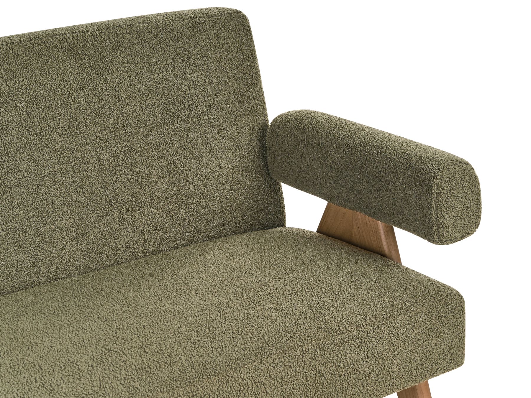 Sofa TAMRE Boucle Green/ Dark Brown 2 Seater