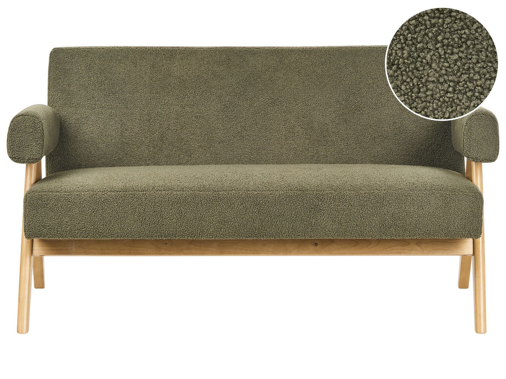 Sofa TAMRE Boucle Green/ Light Brown 2 Seater