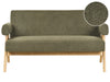 Sofa Boucle Green/ Light Brown 2 Seater