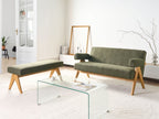 Sofa TAMRE Boucle Green/ Light Brown 2 Seater
