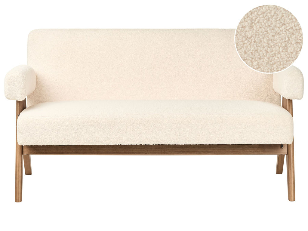 Sofa TAMRE Boucle Off-White/ Dark Brown 2 Seater