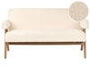 Sofa Boucle Off-White/ Dark Brown 2 Seater