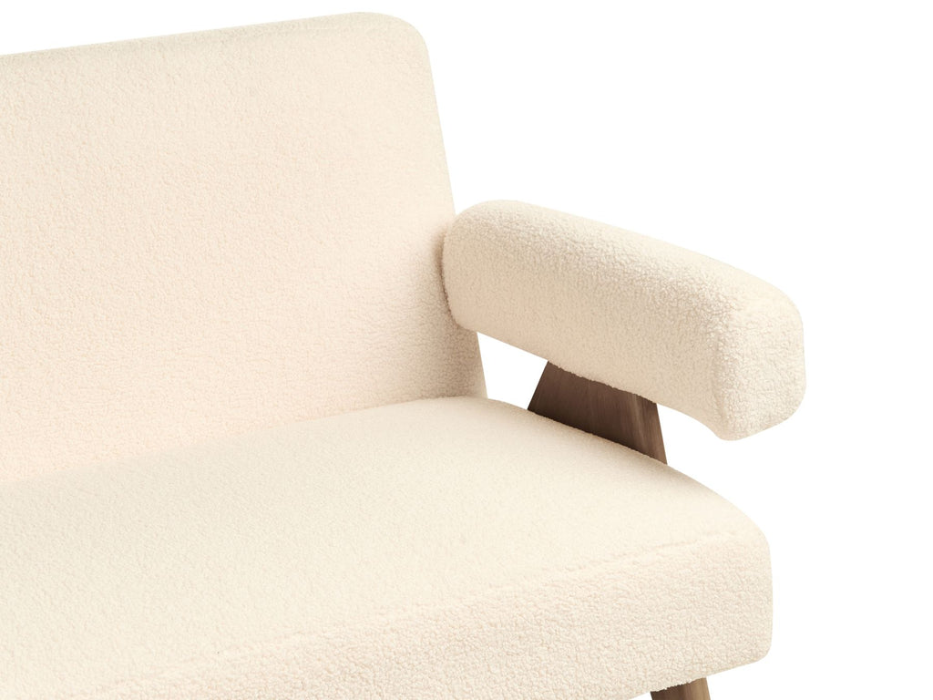 Sofa TAMRE Boucle Off-White/ Dark Brown 2 Seater