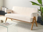 Sofa TAMRE Boucle Off-White/ Light Brown 2 Seater