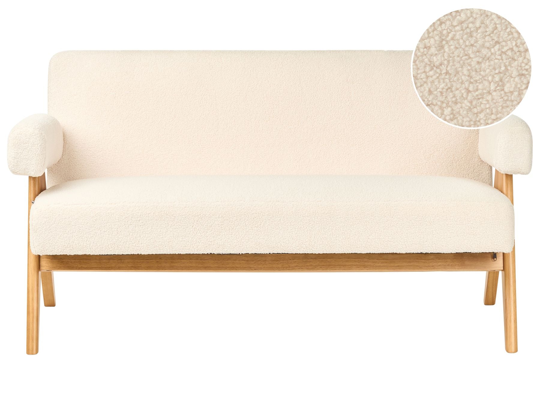 Sofa TAMRE Boucle Off-White/ Light Brown 2 Seater