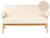 Sofa Boucle Off-White/ Light Brown 2 Seater