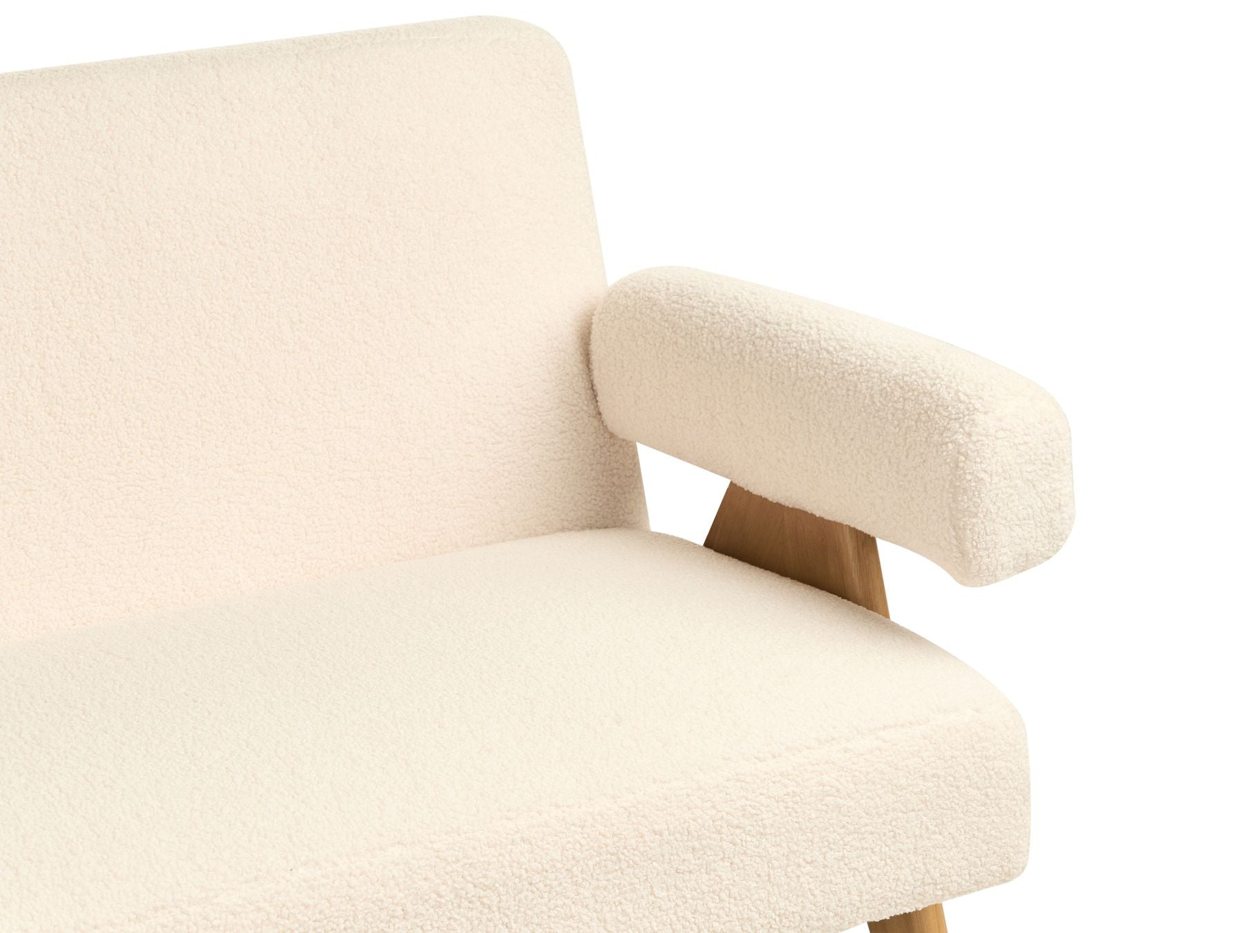 Sofa TAMRE Boucle Off-White/ Light Brown 2 Seater