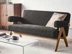 Sofa TAMRE Boucle Black/ Dark Brown 2 Seater