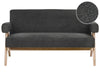 Sofa Boucle Black/ Dark Brown 2 Seater