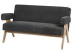 Sofa TAMRE Boucle Black/ Dark Brown 2 Seater