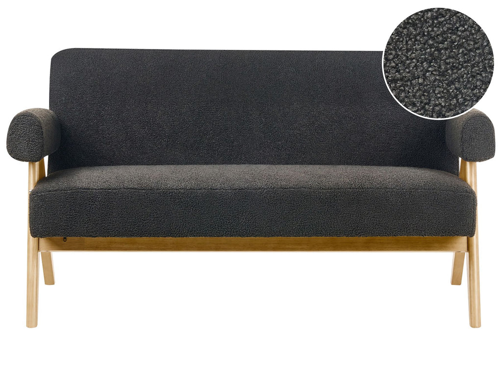 Sofa TAMRE Boucle Black/ Light Brown 2 Seater