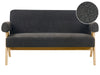 Sofa Boucle Black/ Light Brown 2 Seater