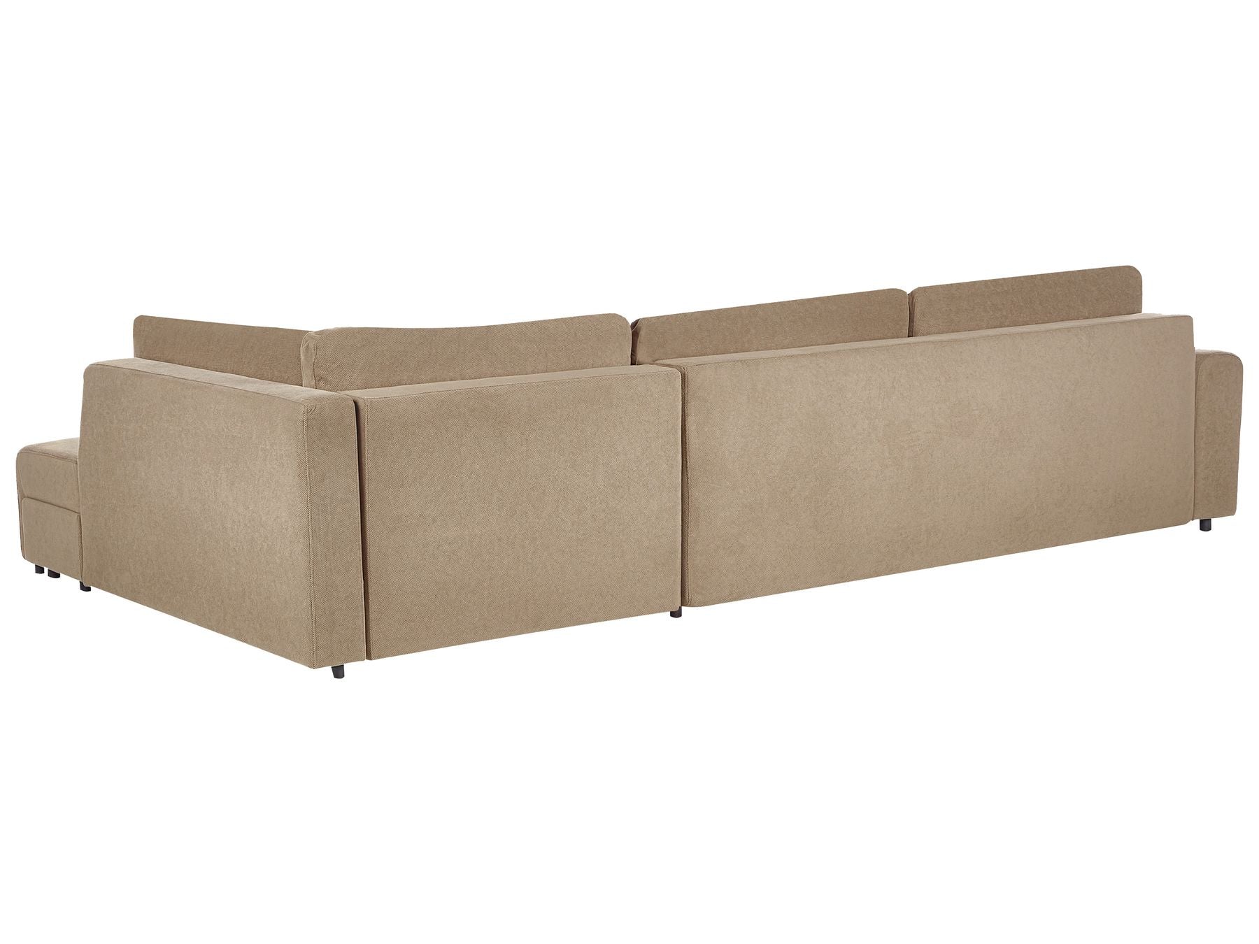 Corner Sofa Bed INNVIK Fabric Brown 4 Seater Right Hand