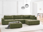 Corner Sofa Bed INNVIK Fabric Green 4 Seater Left Hand