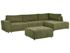 Corner Sofa Bed INNVIK Fabric Green 4 Seater Left Hand