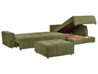 Corner Sofa Bed INNVIK Fabric Green 4 Seater Left Hand