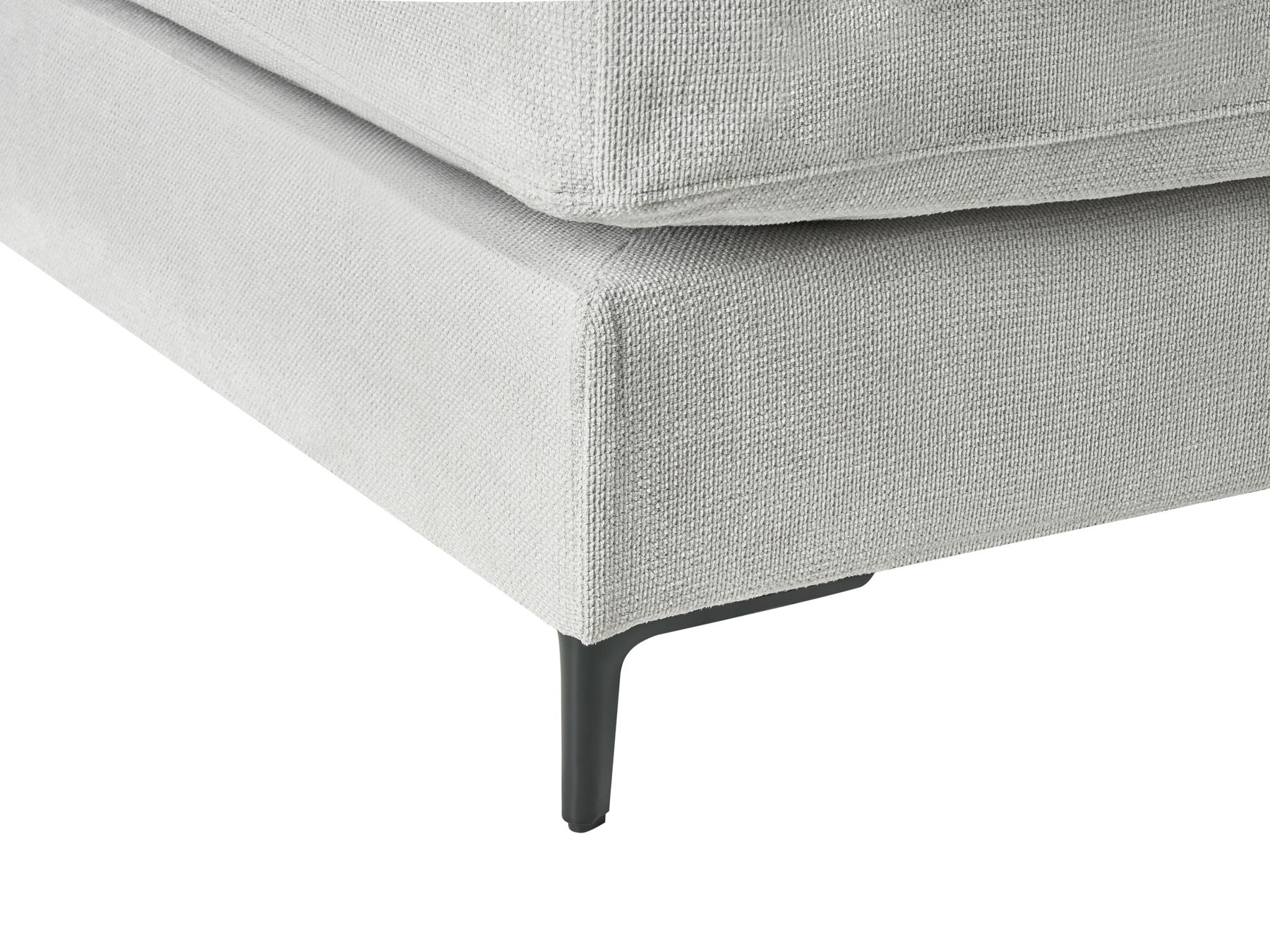 Corner Sofa MALOY Chenille Light Grey 3 Seater Right Hand