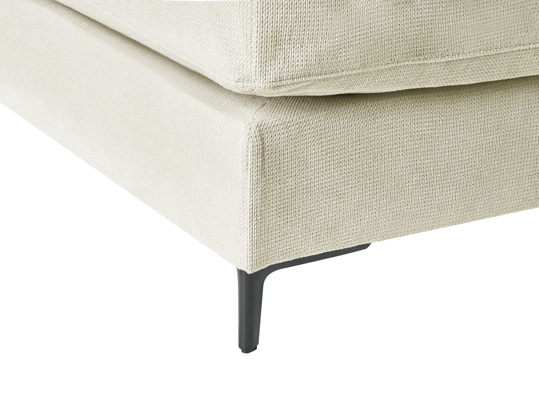 Corner Sofa MALOY Chenille Off-White 3 Seater Right Hand