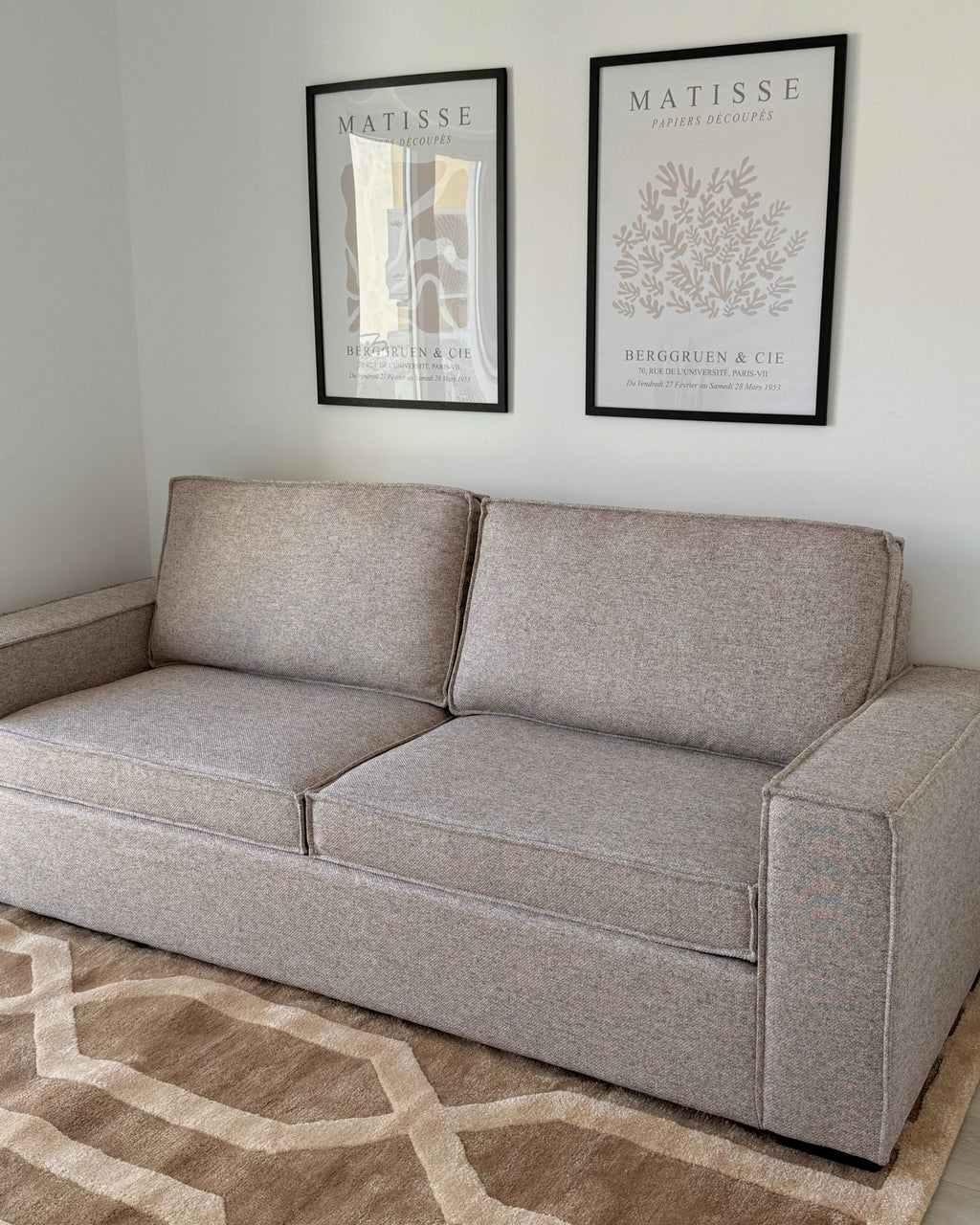 Sofa Bed VUOKATTI Fabric Light Brown 3 Seater
