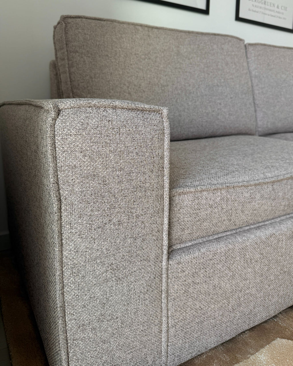 Sofa Bed VUOKATTI Fabric Light Brown 3 Seater