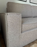 Sofa Bed VUOKATTI Fabric Light Brown 3 Seater