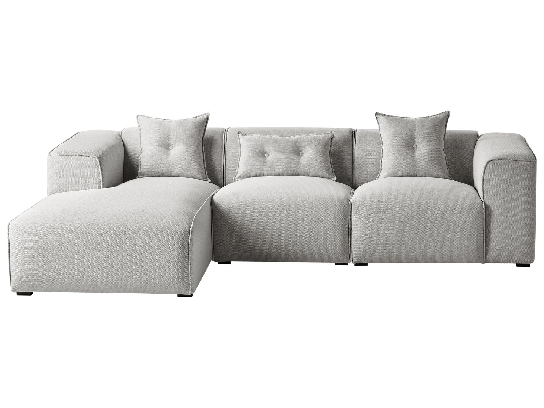 Corner Sofa DOLVA Fabric Light Grey 3 Seater Right Hand