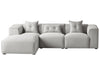 Corner Sofa Fabric Light Grey 3 Seater Right Hand