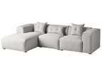 Corner Sofa DOLVA Fabric Light Grey 3 Seater Right Hand