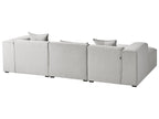 Corner Sofa DOLVA Fabric Light Grey 3 Seater Right Hand