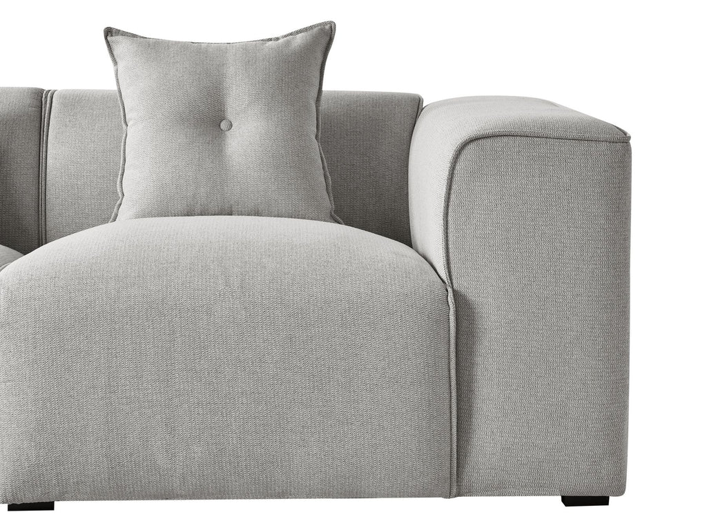 Corner Sofa DOLVA Fabric Light Grey 3 Seater Right Hand