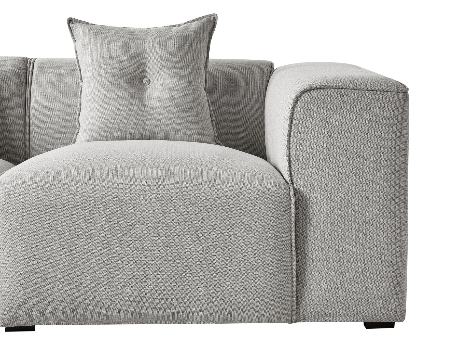 Corner Sofa DOLVA Fabric Light Grey 3 Seater Right Hand
