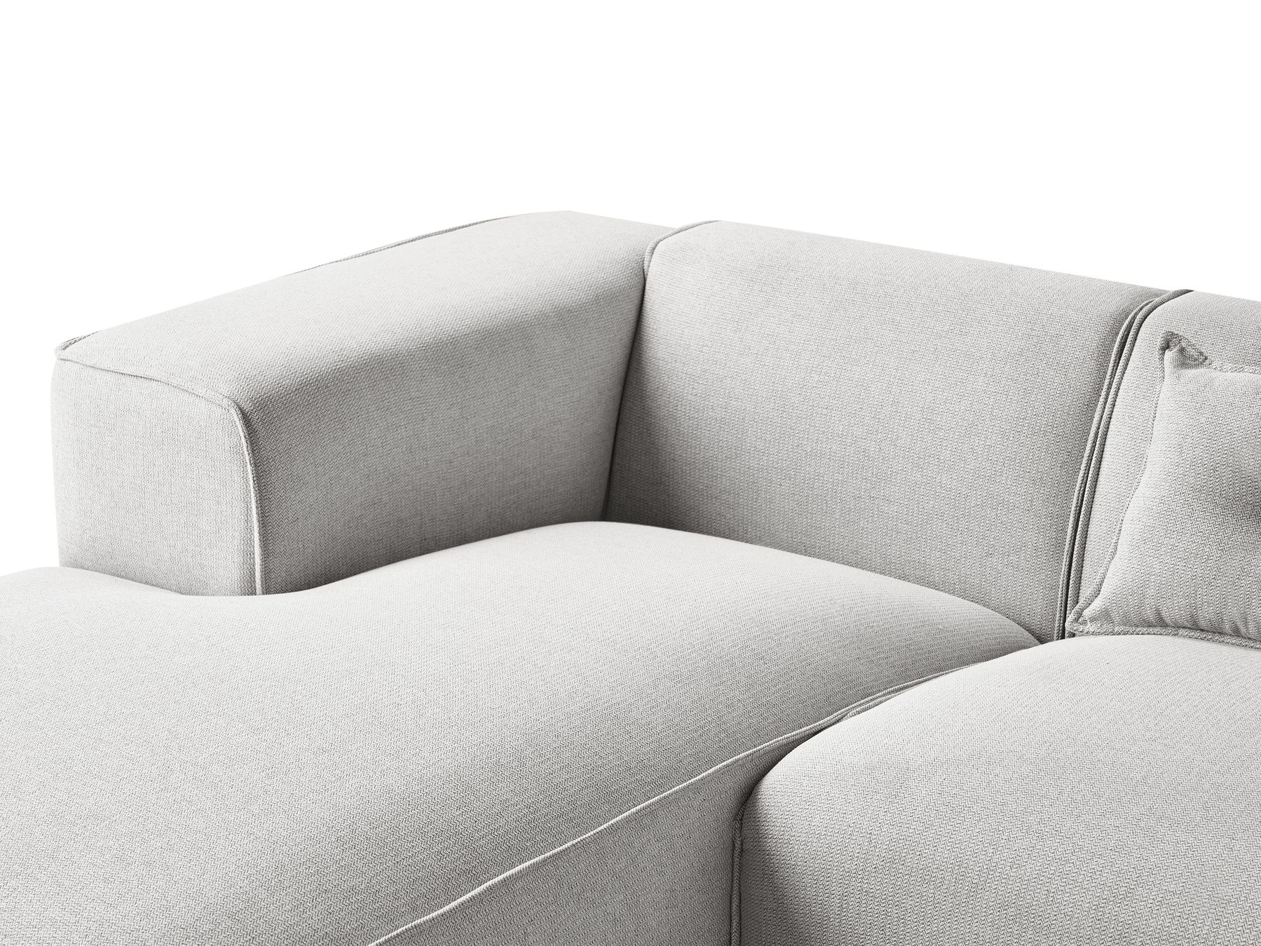 Corner Sofa DOLVA Fabric Light Grey 3 Seater Right Hand