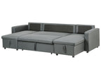 U-Shape Sofa Bed SOMMEN Fabric Dark Grey with Storage 5 Seater