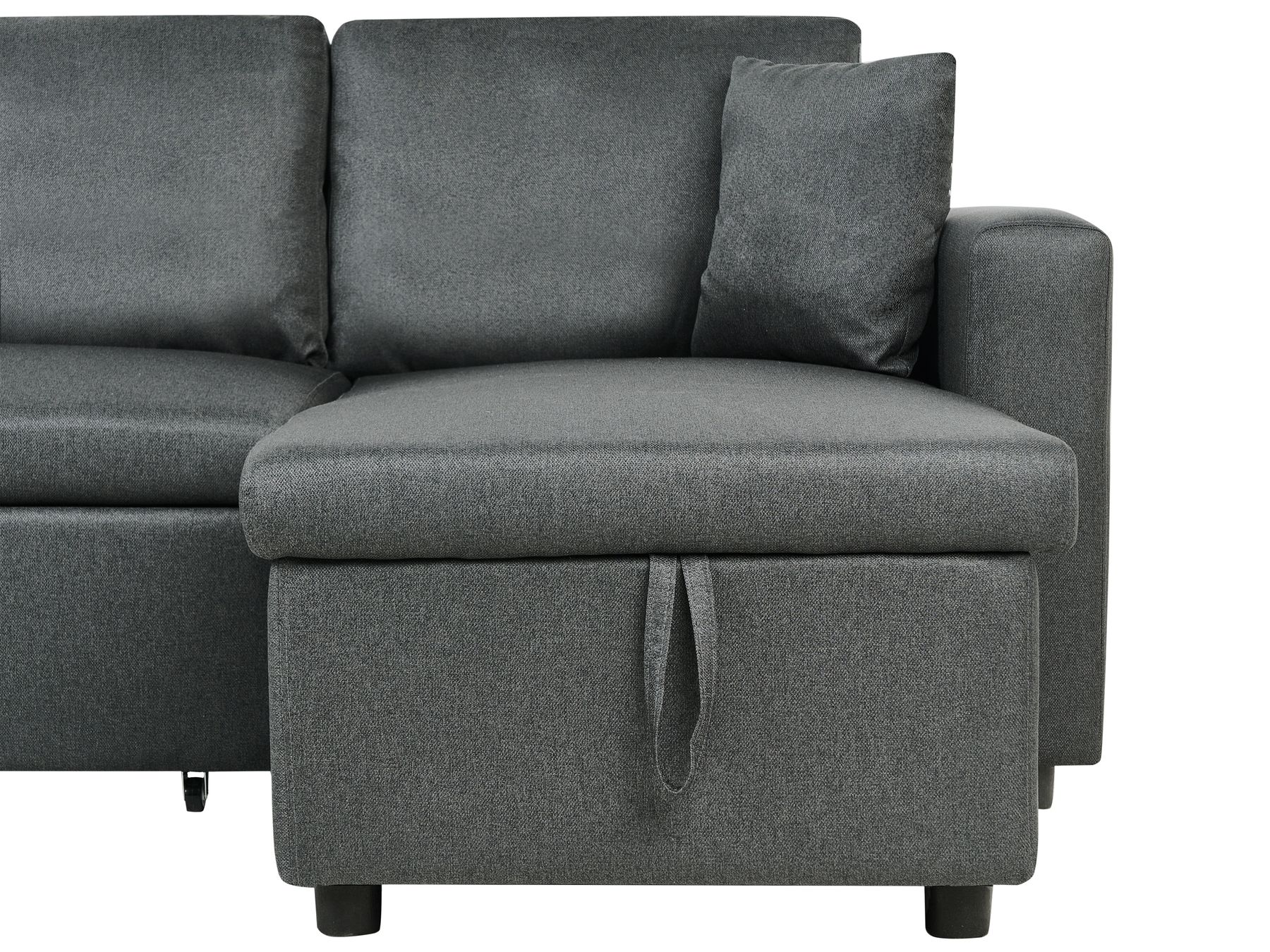 U-Shape Sofa Bed SOMMEN Fabric Dark Grey with Storage 5 Seater
