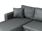 U-Shape Sofa Bed SOMMEN Fabric Dark Grey with Storage 5 Seater