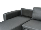 U-Shape Sofa Bed SOMMEN Fabric Dark Grey with Storage 5 Seater