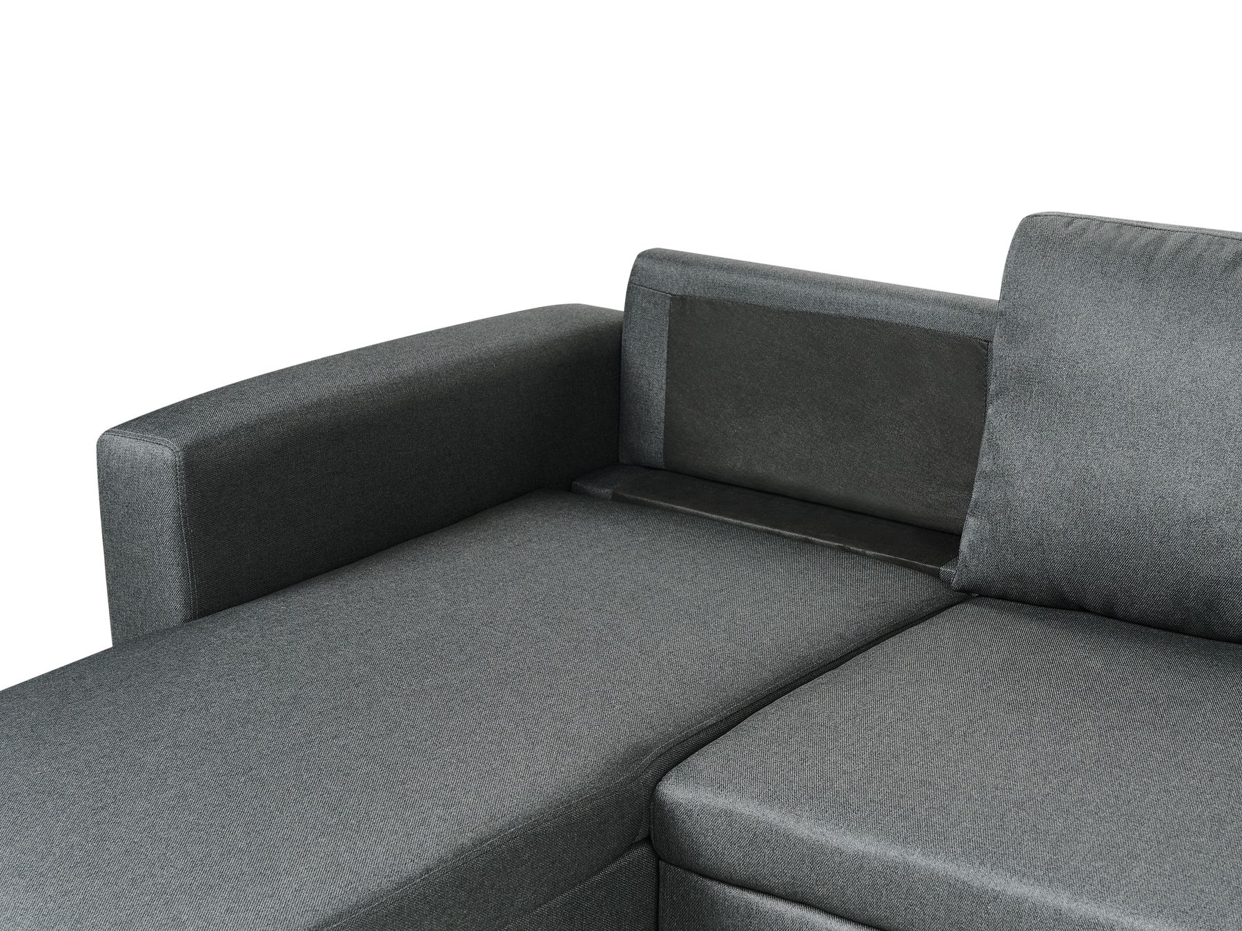 U-Shape Sofa Bed SOMMEN Fabric Dark Grey with Storage 5 Seater