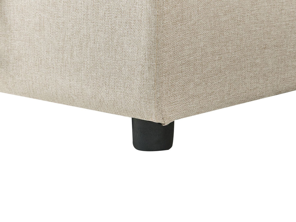 U-Shape Sofa Bed SOMMEN Fabric Light Beige with Storage 5 Seater