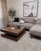 Corner Sofa MARIFERD Fabric Light Brown 3 Seater Left Hand