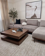 Corner Sofa MARIFERD Fabric Light Brown 3 Seater Left Hand