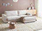 Corner Sofa RENDERS Fabric Light Beige Left Hand