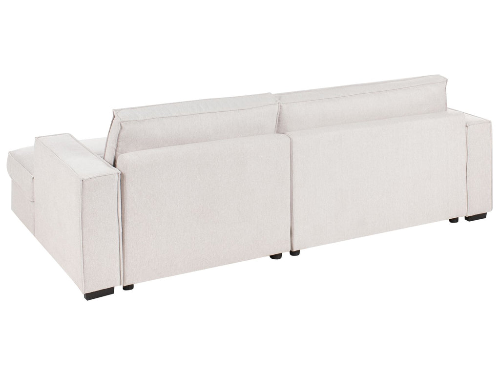 Corner Sofa RENDERS Fabric Light Beige Left Hand