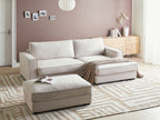 Corner Sofa RENDERS Fabric Light Beige with Ottoman Left Hand