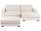 Corner Sofa RENDERS Fabric Light Beige with Ottoman Left Hand