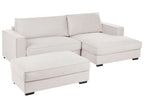 Corner Sofa RENDERS Fabric Light Beige with Ottoman Left Hand