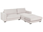 Corner Sofa RENDERS Fabric Light Beige with Ottoman Left Hand