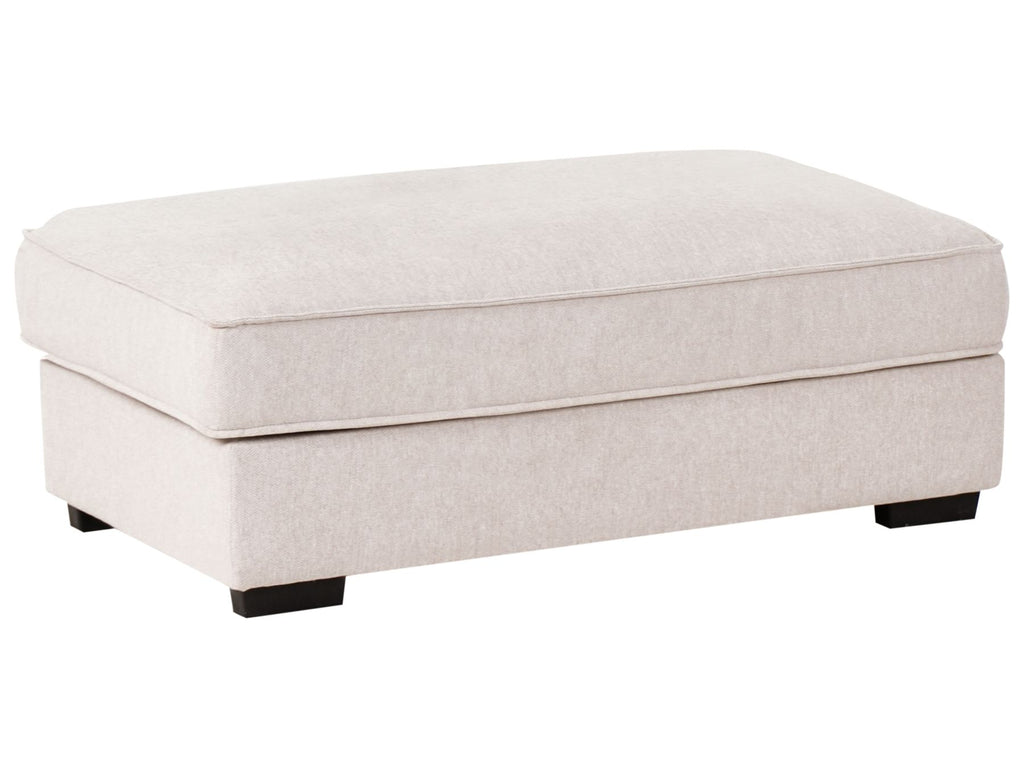 Corner Sofa RENDERS Fabric Light Beige with Ottoman Left Hand