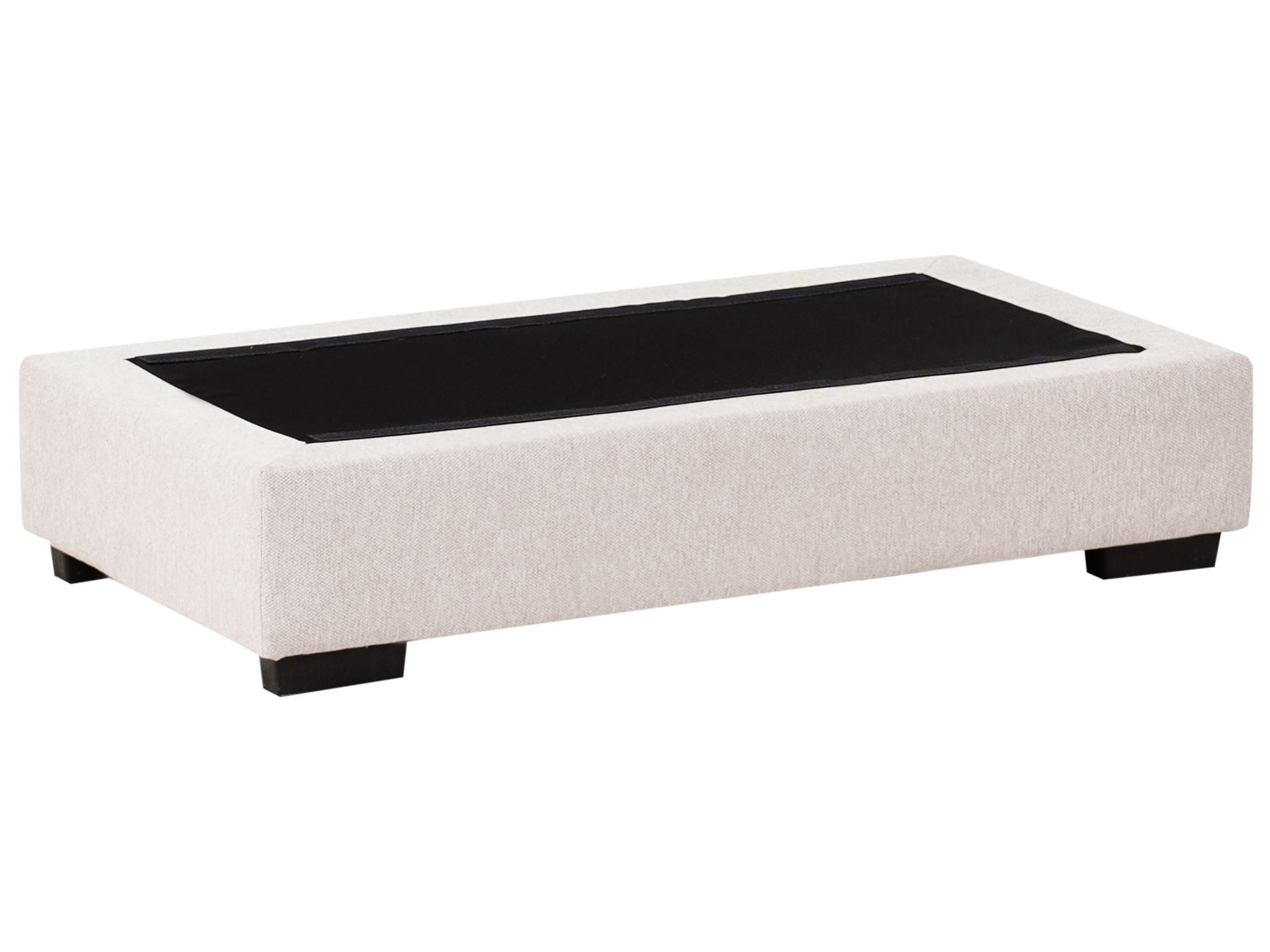 Corner Sofa RENDERS Fabric Light Beige with Ottoman Left Hand