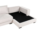 Corner Sofa RENDERS Fabric Light Beige with Ottoman Left Hand