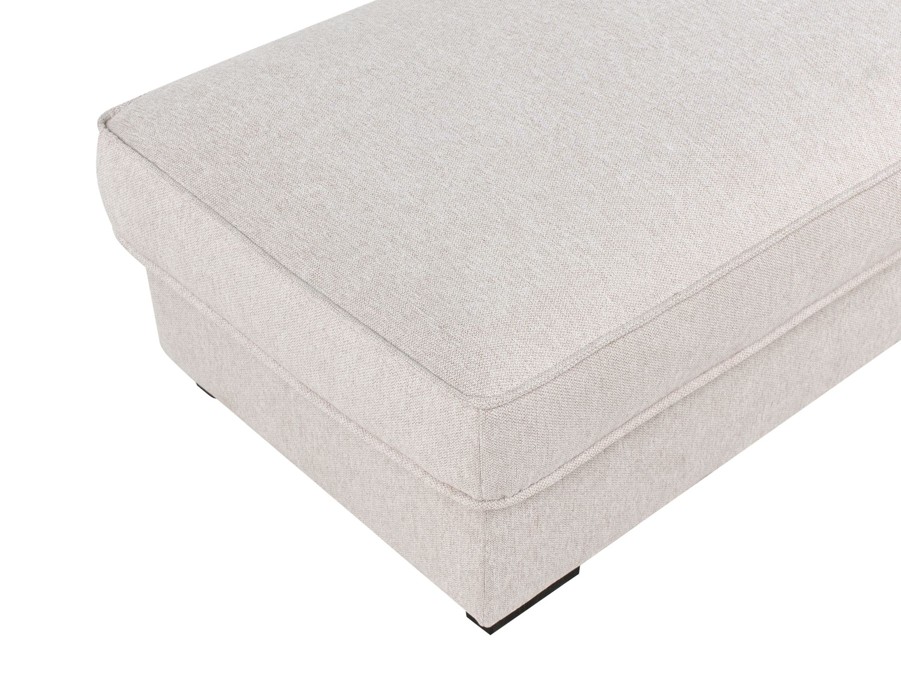 Corner Sofa RENDERS Fabric Light Beige with Ottoman Left Hand